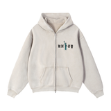 Zip-Through Boxy Fleece Hoodie